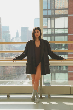 V BODYSUIT PROFESSIONAL BROWN