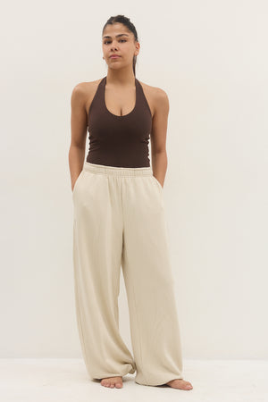 V BODYSUIT BROWN