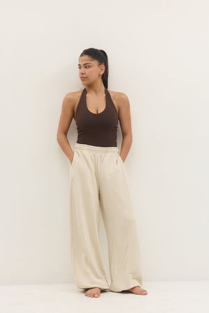 V BODYSUIT BROWN