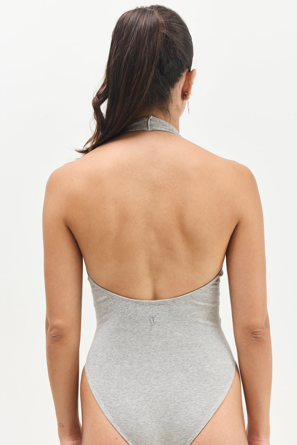 V BODYSUIT GRAY